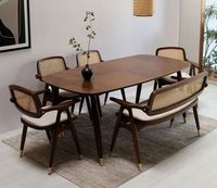 Mesa de comedor de madera modular diseñada para conversión de oficina en casa versátil o apartamentos urbanos multifuncionales
