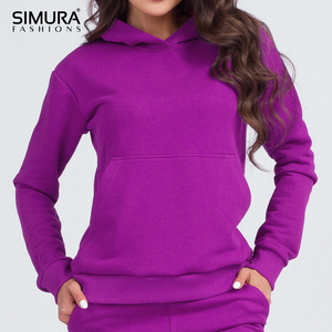 Sudadera con Capucha para Mujer SIMURA FASHIONS, Color Sólido, Tejido de Algodón, Manga Larga, para Otoño, con Bolsillos, Diseño Transpirable - Product Image 3