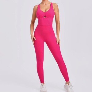 Conjunto de pantalones cortos de Yoga, traje de Fitness para gimnasio de 2 piezas, ropa de entrenamiento para mujer, pantalones cortos de cintura alta, Sujetador deportivo con correas cruzadas, chándal para correr - Product Image 2