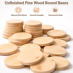 Bases en bois de pin non fini, forme naturelle, bruts, pour décoration murale, artisanat, peinture DIY, vente en gros - Product Image 5