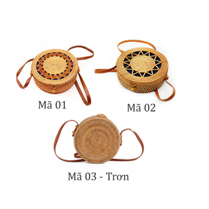 Sac rond en rotin de Style Boho pour femmes été plage mode tissé paille bandoulière fait main sac à main décontracté - Product Image 2