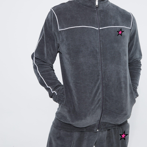 Ensemble de jogging unisexe sur mesure avec logo personnalisé, taille plus, sweat-shirt en velours à manches longues, veste de survêtement en velours, jogging 2 pièces, 100% coton - Product Image 3
