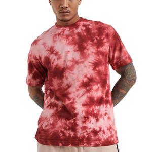 Haute qualité hommes unisexe personnalisé imprimé à manches courtes tie-dye T-Shirt surdimensionné hip-hop tricoté tenue décontracté respirant solide - Product Image 1