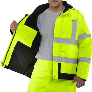Chaqueta Bomber Impermeable para Hombre, Nuevo Modelo, Servicio OEM, Ropa de Trabajo de Seguridad Reflectante con Cuello Alto de Lona y Logotipo Frontal - Product Image 3