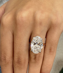 แหวนเพชรมออิสซาไนต์เงินสเตอร์ลิง925รูปไข่สีขาวสวยและเครื่องประดับเพชรอื่นๆ - Product Image 3