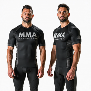 เสื้อกันผดผื่นแบบเต็มตัวแขนสั้นเสื้อออกแบบซับลิเมตสำหรับ MMA และประสิทธิภาพชุดกิโมโน - Product Image 4