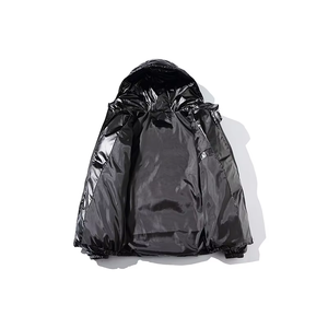 Veste matelassée en nylon brillant avec logo personnalisé en gros OEM, veste d'hiver d'extérieur à capuche imperméable et tendance 2026 - Product Image 4