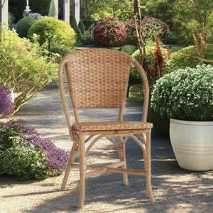 Silla de comedor de ratán duradera, bellamente diseñada para interiores y exteriores, cómoda para Hotel, sala de Estar, comedor, parque, Villa, dormitorio - Product Image 4