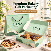 Boîte à biscuits en papier de qualité alimentaire personnalisée avec sac cadeau en papier, boîte d'emballage pour pâtisserie personnalisée imprimée pour biscuits