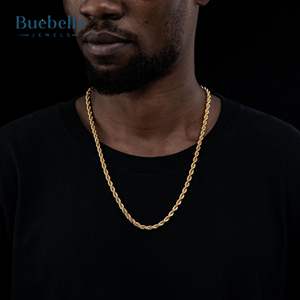 Venta caliente 925 Plata 18K Chapado en oro 5mm Moissanite Miami Collar de cadena de eslabones cubanos para hombres Producto de regalo - Product Image 3