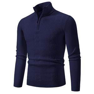 Autumn Men's Pullover Sweatwear Warm Solid Color Half Zipper Casual Sweater Slim V-neck <b>Long</b> <b>Sleeve</b> Men's Sweatshirts Winter <b>Top</b> - Product Image 5