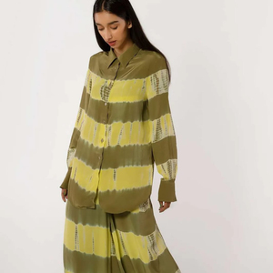 Ensemble deux pièces Kimono d'été Tie Dye, taille libre, vêtements longs faits à la main, pour les vacances - Product Image 1