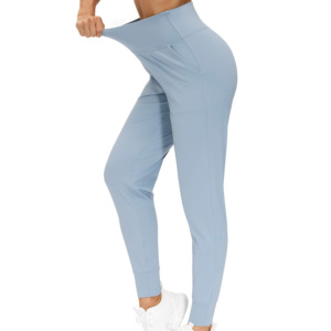 Joggers <b>Pockets</b> Lounge Pants Full Length High Waist Spandex/Polyester Quick Dry Soft Four Way Stretch Breathable Yoga <b>Leggings</b> - Product Image 1