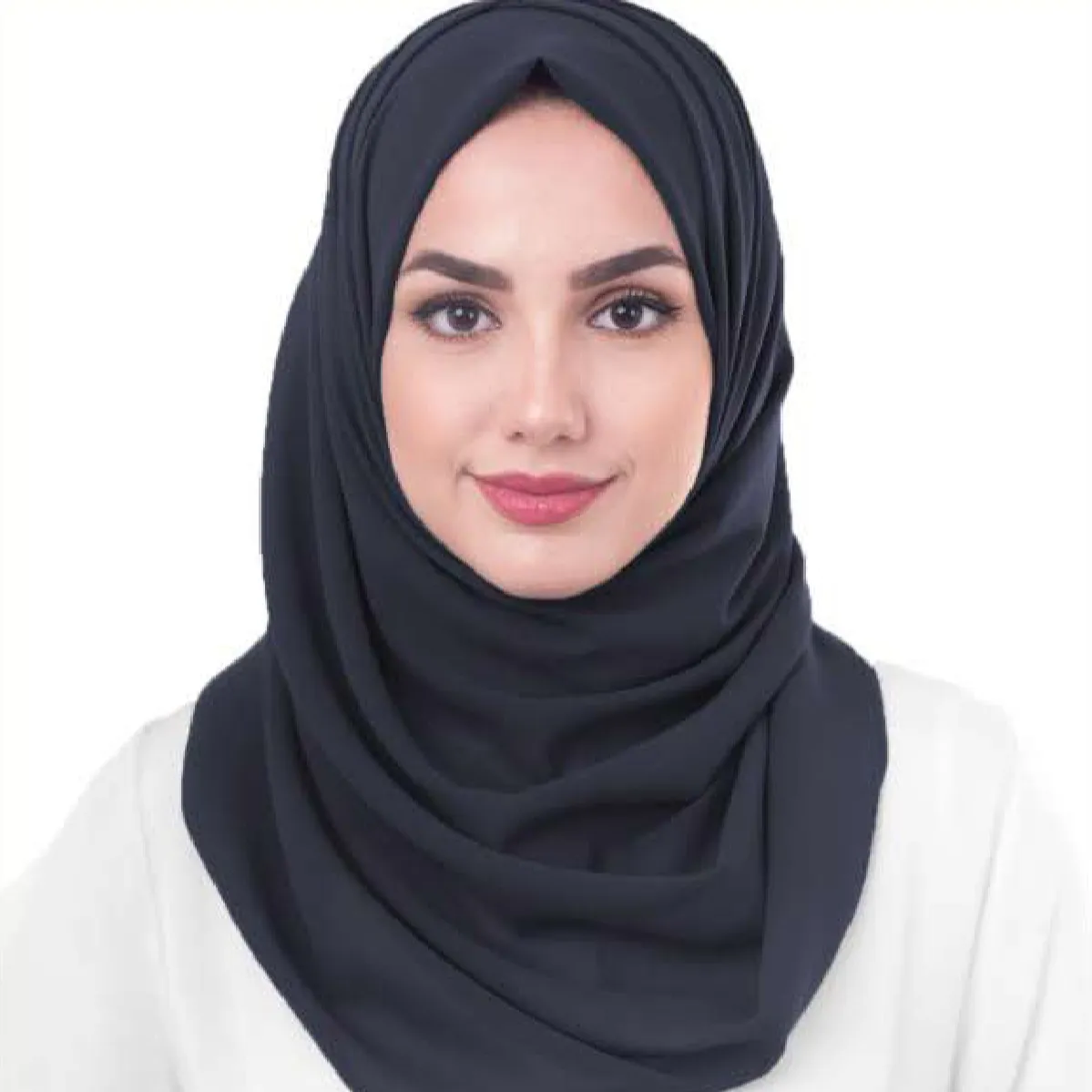 New Collection Simple Plain Style Georgette Fabric Muslim Hijab Long Scarf in Blue Black Gray Brown Color for Women and Girls