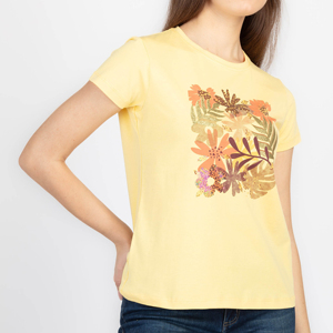 2025 Camiseta de manga corta con cuello redondo de algodón 100% de alta calidad para mujer moda de verano transpirable con diseño impreso personalizado - Product Image 4
