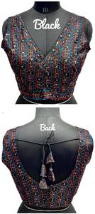 Blusa moderna con cuello en V para bodas Diseño tejido de moda con lentejuelas multicolores coloridas y decoración bordada - Product Image 2