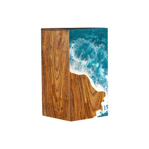 Boîte d'urne océanique en bois Boîte de crémation inspirée de la mer souvenir commémoratif artisanal pour les êtres chers - Product Image 1