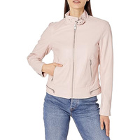 Blouson d'hiver en cuir pour femme, style blazer à col boutonné, doublure en laine, séchage rapide, vente en gros
