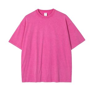 เสื้อยืดคอตตอน 100% พิมพ์ลายโลโก้ตามสั่ง แขนสั้น สไตล์วินเทจ ล้างสีแบบแอซิด ไซส์พลัส โอเวอร์ไซส์ สำหรับผู้ชาย - Product Image 3
