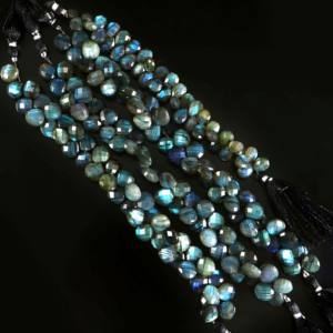 Perles de labradorite bleue chatoyante facettées en forme de cœur, 11-12 mm, labradorite naturelle, vente en gros, perles de pierres précieuses en vrac pour la création de bijoux - Product Image 6