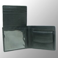 Cartera de Cuero Genuino para Tarjetas de Crédito, Marrón/Negro, Cuero de Grano Completo, Logotipo Personalizado en Relieve, Ranura para Billetes, Cartera de Cuero para Hombre
