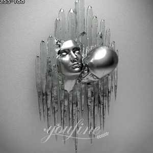 Décoration murale à fleurs bleues ethniques en métal, sculpture murale en métal au design géométrique 3D pour la maison et le bureau au prix de gros - Product Image 6