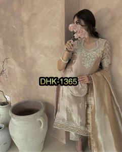 Presenting New Ready to Wear Special Fancy Design Heavy Embroidery and <b>Sequin</b> Work Cotton Salwar Kameez <b>Top</b> with Dupatta - Product Image 3