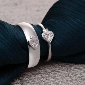 NOVAMART Fine Premium 925 Pure Sterling <b>Silver</b> <b>Men's</b> <b>Ring</b> Rhodium Plated with Diamond and Zircon Inlay Perfect Gift for Couples - Product Image 2
