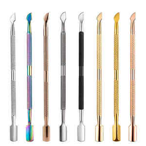Empujador de cutículas de uñas de acero inoxidable de alta calidad de doble extremo y respetuoso con la piel, seguro y eficiente para la limpieza de uñas, venta al por mayor - Product Image 5