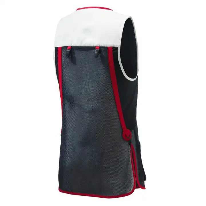 Outdoor Hunting Vest Shell Material Wool/Genuine Cowhide Leather Zipper Closing Front Pockets Inside Cotton Check Fabric Lining