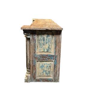 Handmade Rustic <b>Console</b> <b>Table</b> <b>for</b> Living Room <b>Entry</b> Villa Reclaimed Wood Brass Accents - Product Image 6
