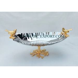 Wholesale Dining Table Food Serving Bowls <b>Vintage</b> Kitchen Food Decorative Bowl With <b>Gold</b> Color Aluminum Stand <b>Mirror</b> Polished - Product Image 2