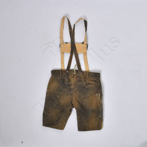 Nuevos pantalones cortos bávaros bordados de aspecto de cuero desgastado Lederhosen para hombres alemanes y austriacos Estilos de pantalones largos y cortos - Product Image 2