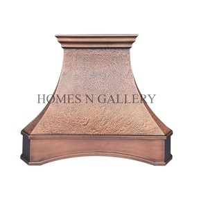 Campanas de Cocina de Cobre Antiguo Hechas a Mano, Personalizadas, Montadas en la Pared, con Correas y Rejillas de Ventilación con Remaches - Product Image 2