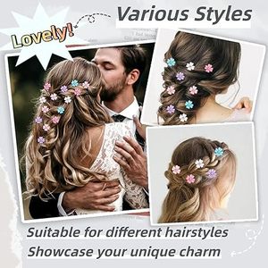 Mini pinces à cheveux à fleurs de trèfle avec de jolies barrettes de cheveux en strass, épingles à cheveux pratiques faciles <span class=keywords><strong>pour</strong></span> les coiffures de tresses - Product Image 3