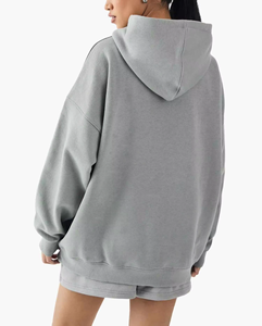 Conjunto de Sudadera con Capucha y Pantalones Cortos para Mujer, Ropa Casual Moderna, Tejido de Lona Transpirable, por Encima de la Rodilla, Atuendo de Verano - Product Image 3