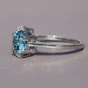 แหวนเพชรโมอิสสีขาวทรงกลมสีทองคำขาว14 KT ดีไซน์คลาสสิกแหวนเพชรที่สวยงามและชัดเจนสำหรับผู้หญิง - Product Image 3