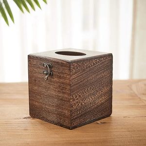 Caja de pañuelos de madera de mango pulido natural para interiores elegantes Caja de pañuelos de madera con mango de latón para un aspecto estético a bajo precio - Product Image 6