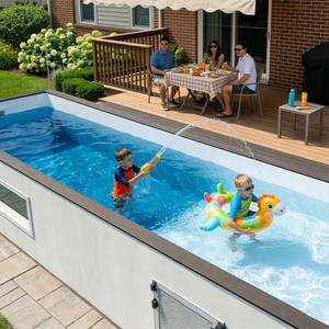 สระว่ายน้ำไฟเบอร์กลาสแบบตั้งพื้นจากจีนสำหรับผู้ใหญ่และเด็ก สระว่ายน้ำกลางแจ้งขนาดใหญ่ พร้อมคุณสมบัติป้องกันรังสียูวีและเป็นมิตรกับสิ่งแวดล้อม - Product Image 3