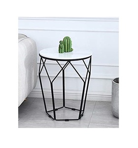 Petite table d'appoint ronde à base de métal en acier doré avec dessus en verre Salon Usage domestique avec tout neuf de haute qualité - Product Image 5