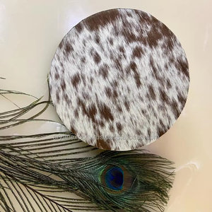 Nouveaux sous-verres en cuir de vache miniature Sous-verres en cuir de vache véritable Sous-verres en cuir de vache assortis Décoration de fête Cadeaux de mariage Décoration de mariage - Product Image 2