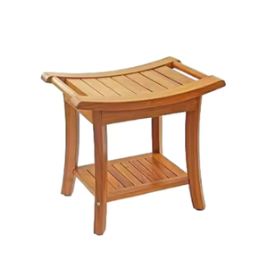 Usine directe banc de douche en bambou chaise de bain avec étagère étanche en bois Spa bain salle de bain organisateur à vendre - Product Image 5