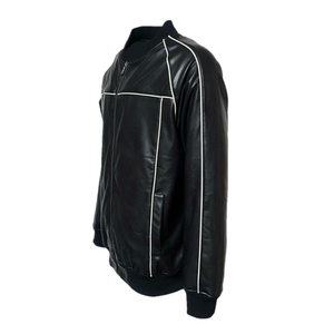 Wholesale Premium Fabric Genuine Leather Men's <b>Slim</b> <b>Fit</b> Biker <b>Jacket</b> Plus Size Waterproof Winter Fashion Outerwear OEM - Product Image 3