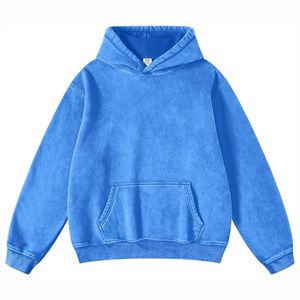 Sudadera informal de alta calidad para hombre, jersey de lana mezclado de algodón lavado de peso pesado personalizado, Sudadera con capucha, patrón sólido para invierno - Product Image 3