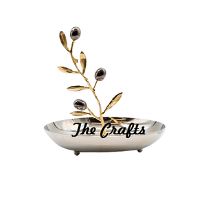 Présentoir de bijoux décoratif de conception de feuille d'oiseau en support de bijoux de couleur d'or en aluminium à un prix raisonnable - Product Image 2