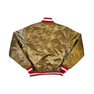 Elegante chaqueta universitaria de satén OEM, chaqueta Bomber de béisbol personalizada para ropa de calle Unisex, ropa de moda universitaria de alta calidad - Product Image 2