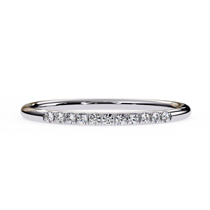 Anillo de Compromiso con Diamante Natural, Engaste de Canal, para Mujer, Oro de 10K, 14K, 18K, 0.09 Quilates, Corte Brillante, Certificado IGI, Simple y Elegante - Product Image 2