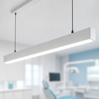 Luminaire linéaire LED suspendu en aluminium de 1200 mm pour zone de traitement en clinique dentaire, 6000K, lampe de plafond à intensité variable