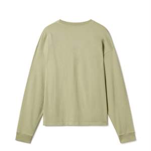 Camiseta de Manga Larga para Mujer, Alta Calidad, 100% Algodón, Ecológica, Diseño con Botones, Unisex, Talla Grande, Informal - Product Image 2