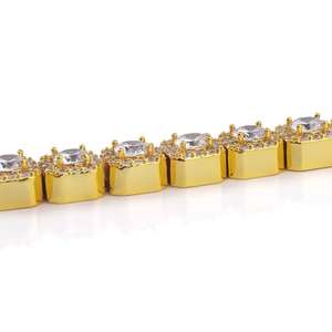 สร้อยข้อมือเทนนิสโลหะเงิน925ชิ้นพร้อมเพชรโมอิส15gm ชุบทองน้ำหนักเบาสำหรับงานปาร์ตี้โอกาสของขวัญ - Product Image 3